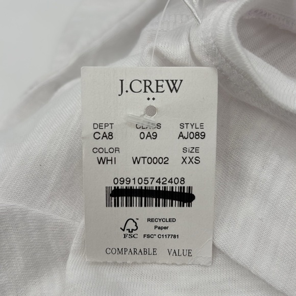 J Crew Factory Girlfriend crewneck tee in White size XXS NWT AJ089 - Picture 7 of 11